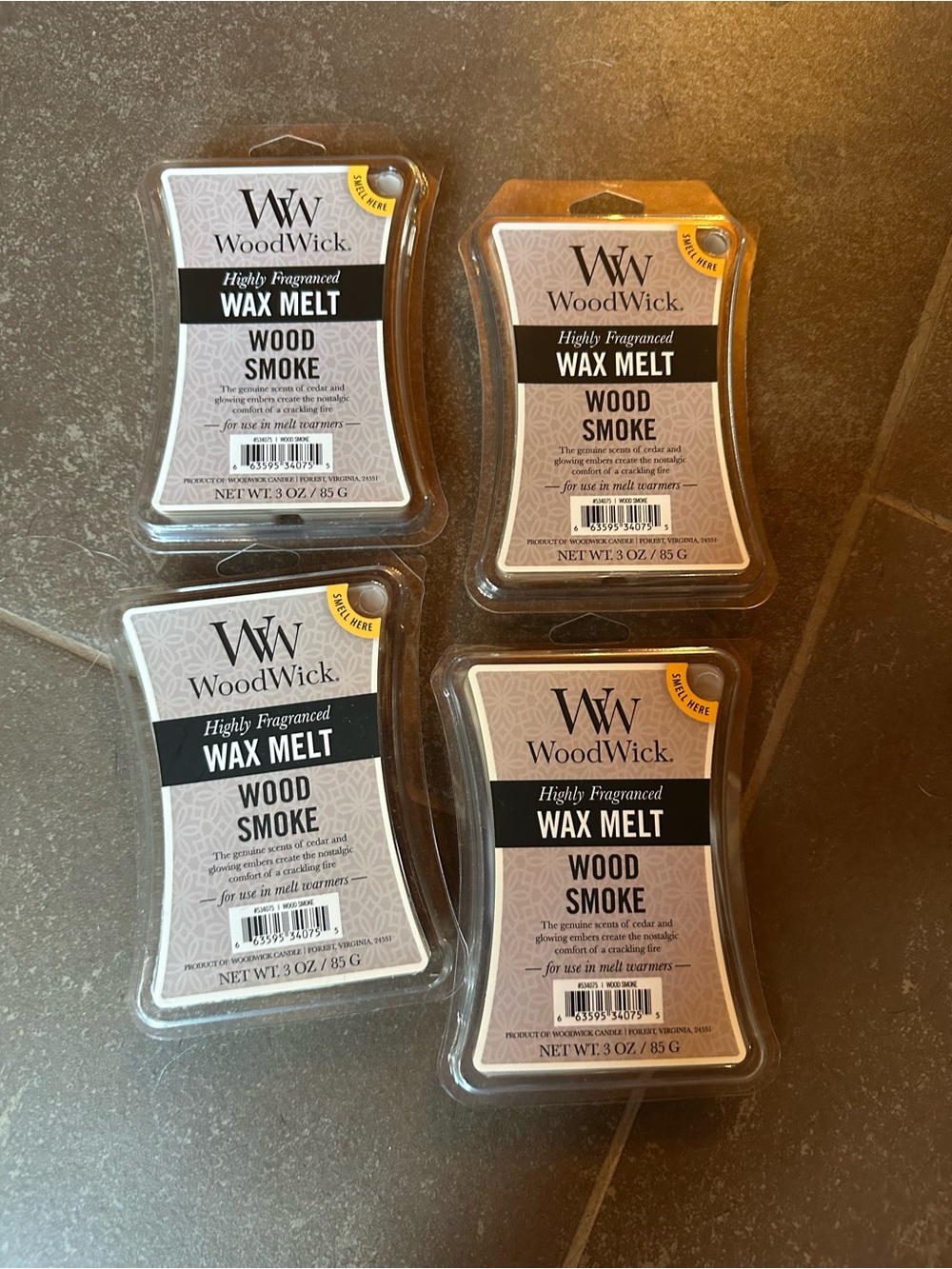 Set of 4, WoodWick Wood Smoke Wax Melts